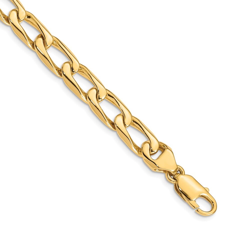 14K 8.5mm Hand-polished Open Link Bracelet