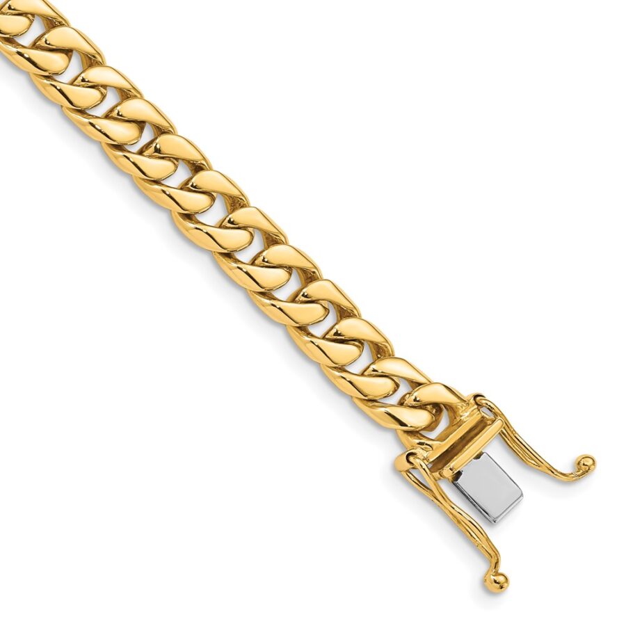 14k 6.8mm Hand-polished Flat Beveled Curb Link Bracelet