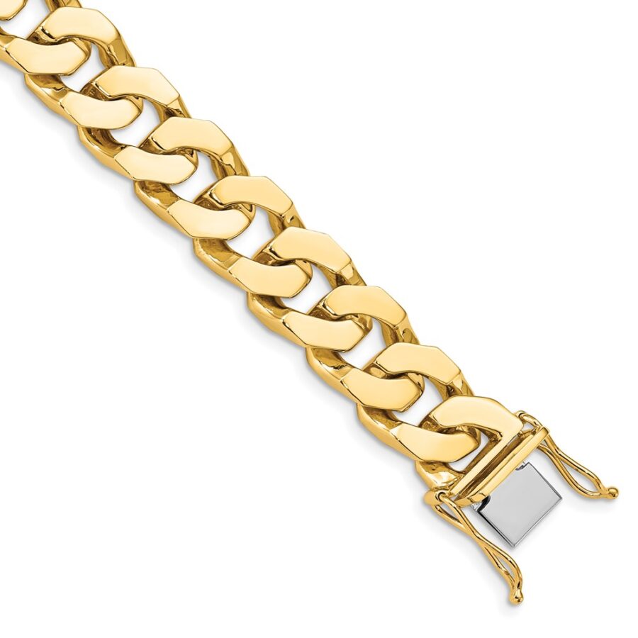 14K 11.6mm Hand-polished Fancy Link Bracelet