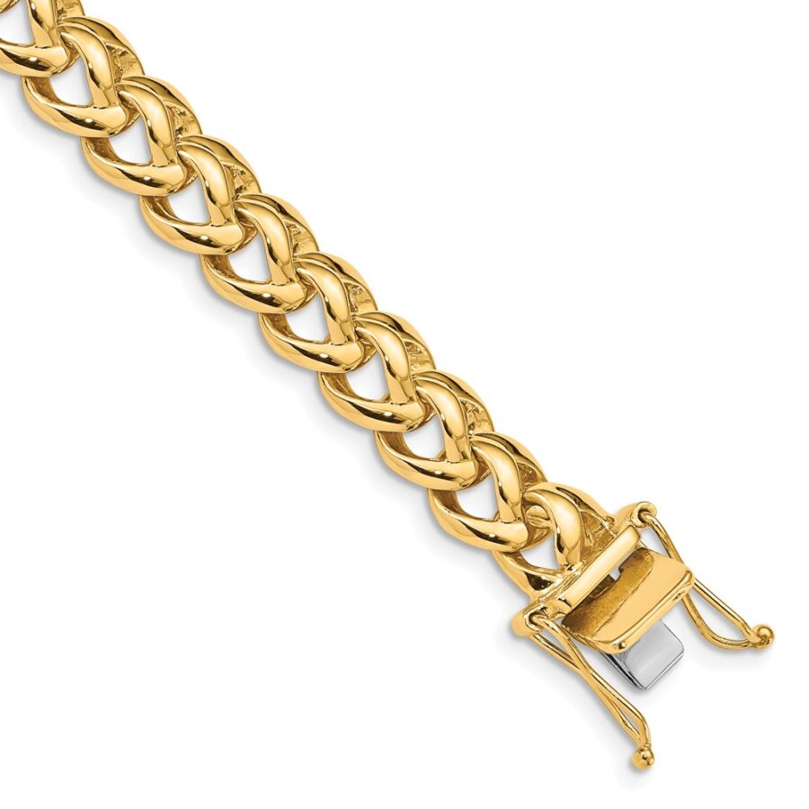 14k 8.6mm Hand-polished Fancy Link Bracelet