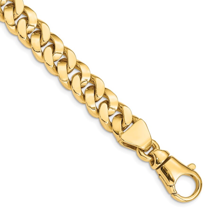14k 10mm Hand Polished Fancy Link Bracelet