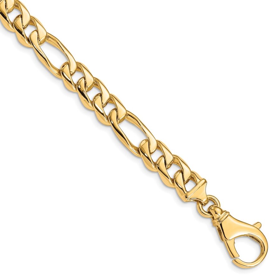 14k 8.5mm Hand Polished Fancy Link Bracelet