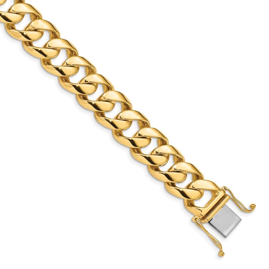 14k 16.15mm Hand Polished Fancy Link Bracelet