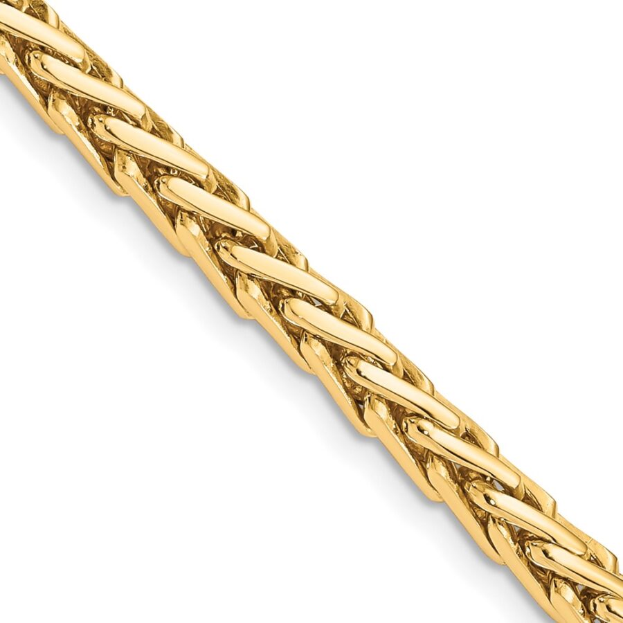 14K 4.4mm Hand-polished Flat-Edged Woven Link Bracelet