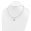 Sterling Silver Heart Disc on Fancy Link Toggle Necklace - Image 4