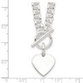 Sterling Silver Heart Disc on Fancy Link Toggle Necklace - Image 3