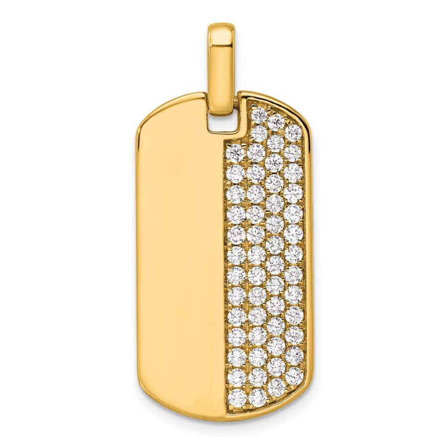 14K True Origin Lab Grown Diamond VS/SI DEF Men's Dog Tag Pendant