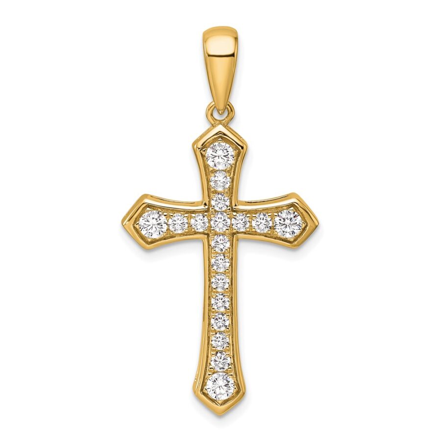 14K True Origin Lab Grown Diamond VS/SI DEF Men's Cross Pendant