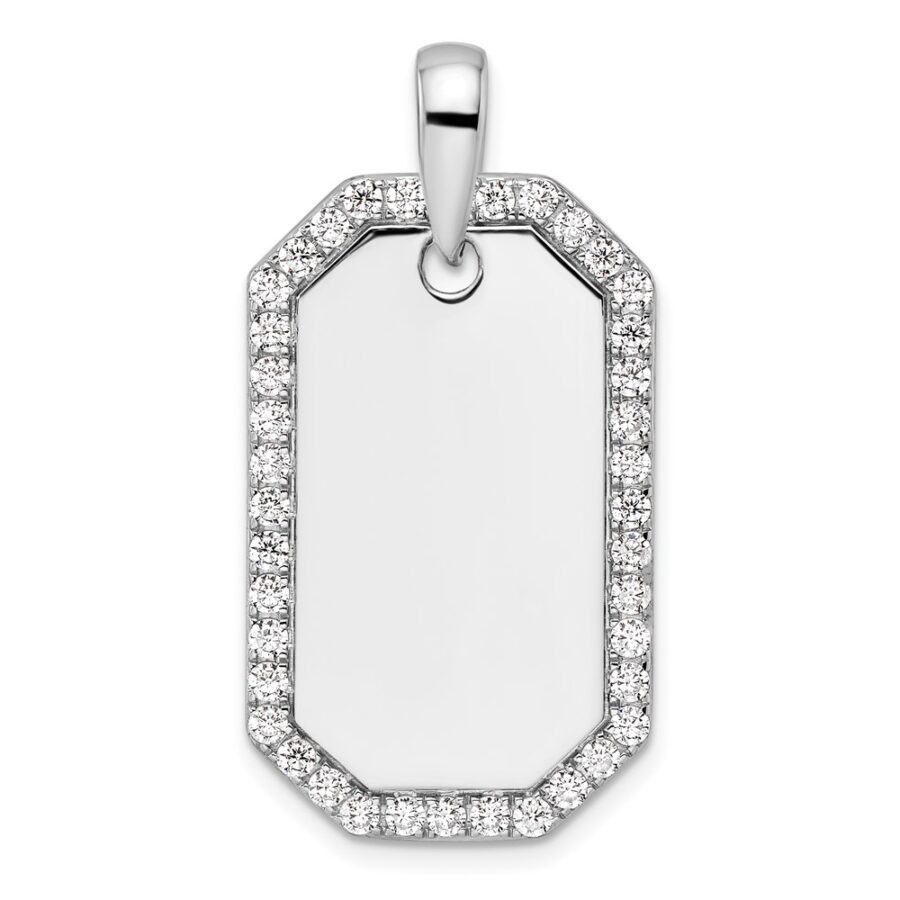 14kwTrue Origin Lab Grown Diamond VS/SI DEF Men's Dog Tag Pendant