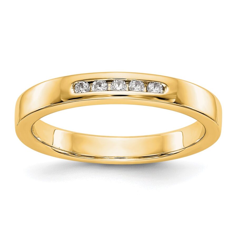 14ky True Origin Lab Grown Diamond VS/SI DEF  5-Stone Channel Band