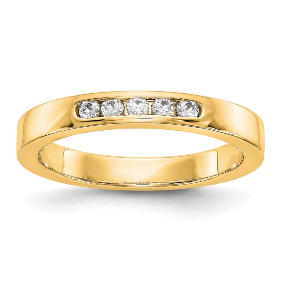 14ky True Origin Lab Grown Diamond VS/SI DEF  5-Stone Channel Band