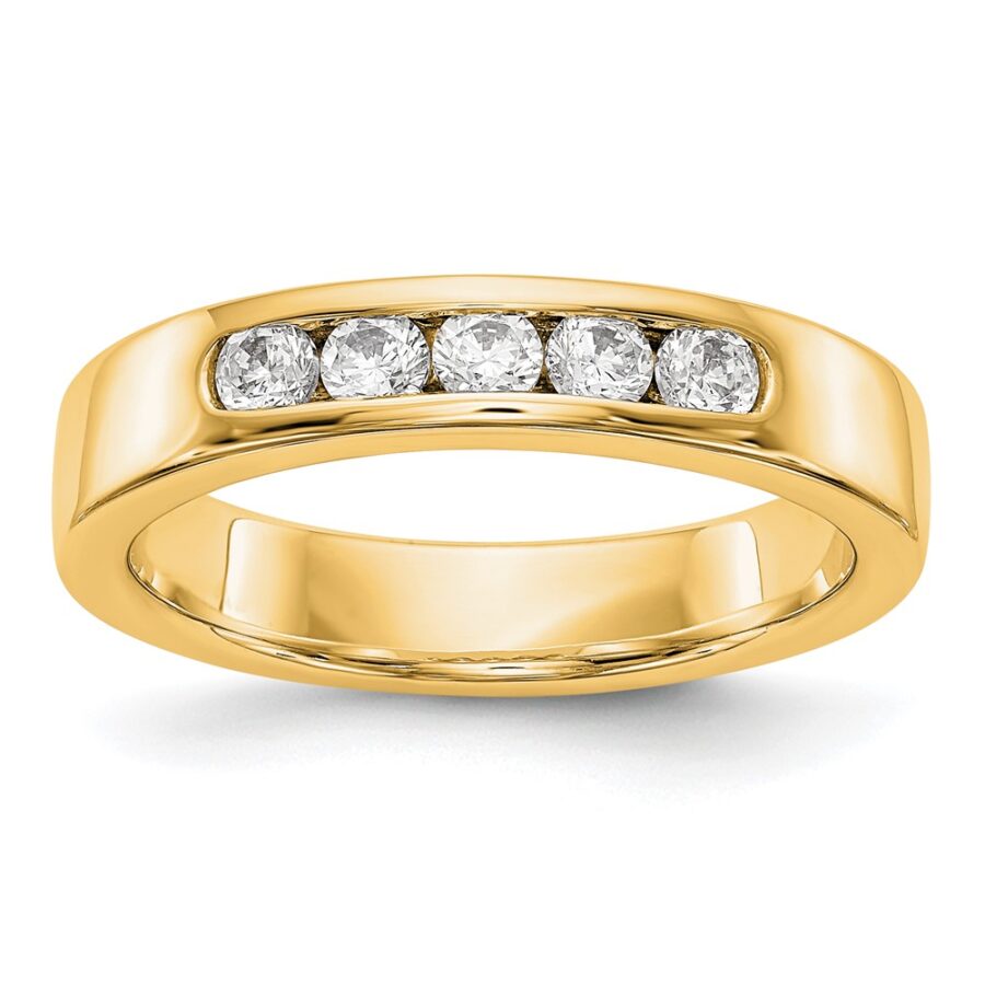 14ky True Origin Lab Grown Diamond VS/SI DEF  5-Stone Channel Band