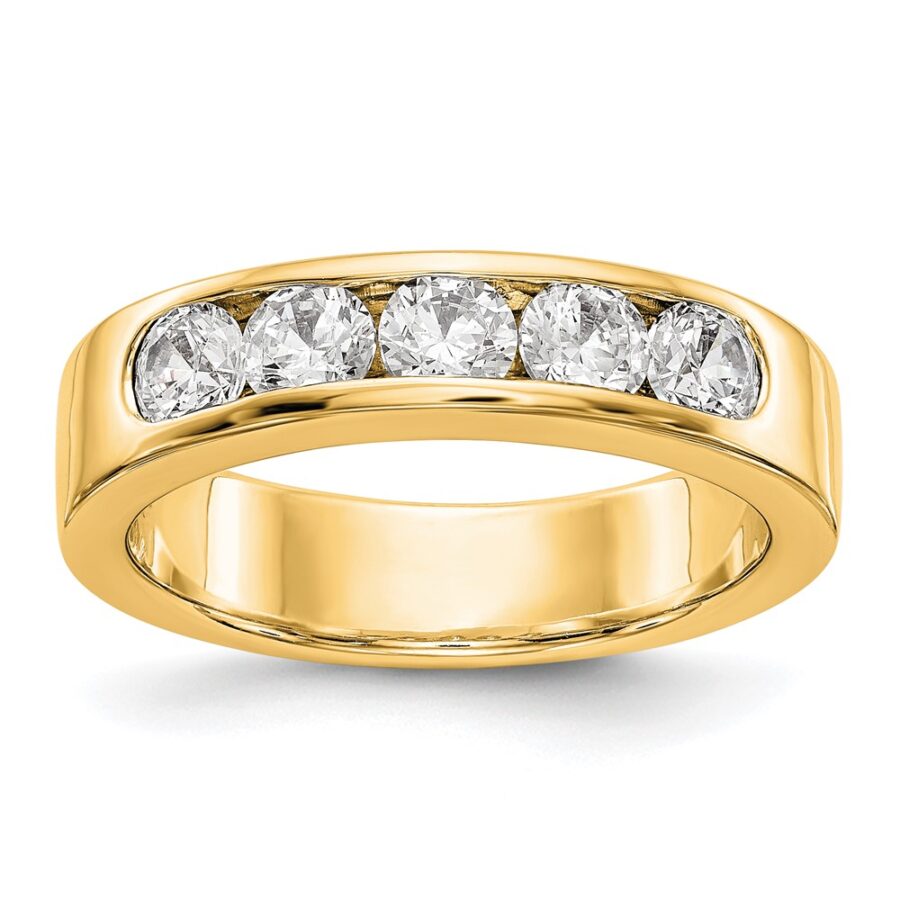 14ky True Origin Lab Grown Diamond VS/SI DEF  5-Stone Channel Band