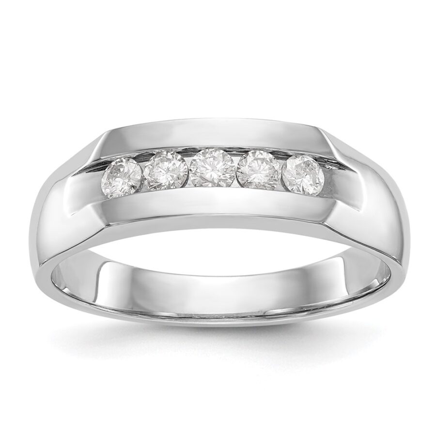 14kw True Origin Lab Grown Diamond VS/SI DEF  5-Stone Men's Channel Ban
