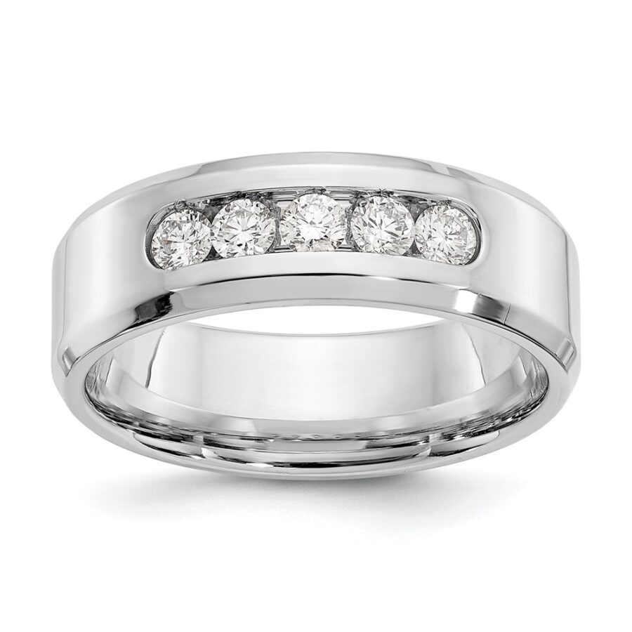 14kw True Origin Lab Grown VS/SI DEF  Diamond Polished Bevel Band