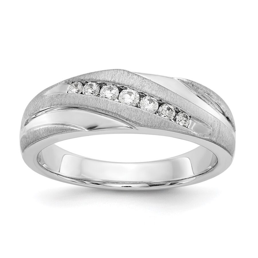 14kw True Origin Lab Grown Diamond VS/SI DEF  Brushed/Polished Men's Ba