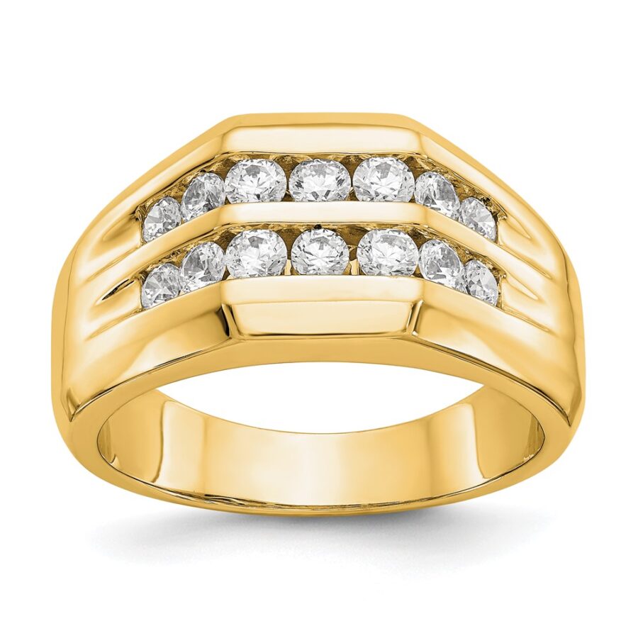 14ky True Origin Lab Grown Diamond VS/SI DEF  Polished Men's Band