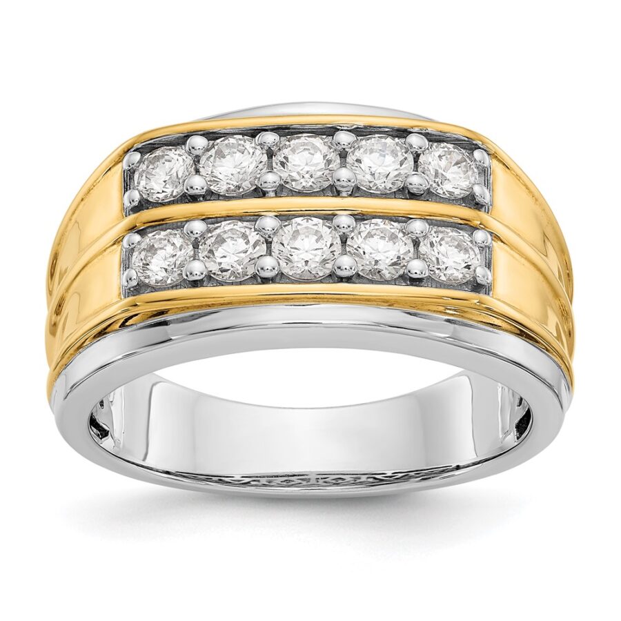 14kw True Origin Lab Grown Diamond VS/SI DEF  Two-tone Pol Mens Band