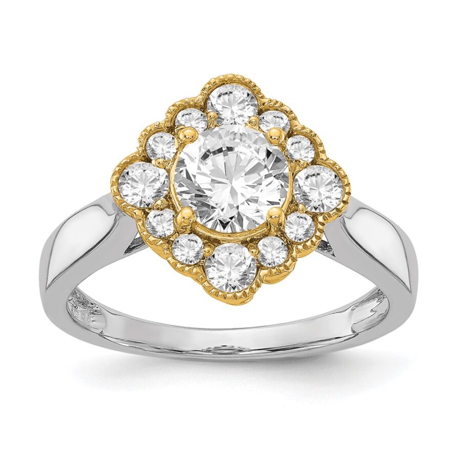 14kyw True Origin Lab Grown Diamond VS/SI DEF  Semi-Mount Engagement Ri
