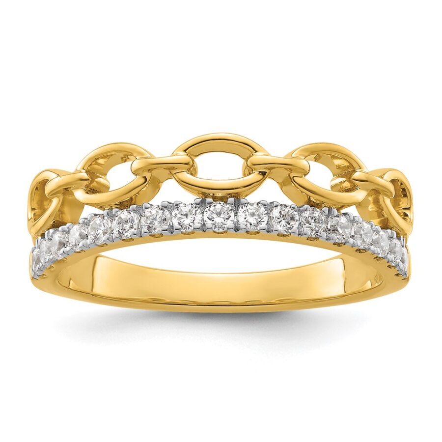 14K Two-tone True Origin Lab Grown Diamond VS/SI DEF  Band