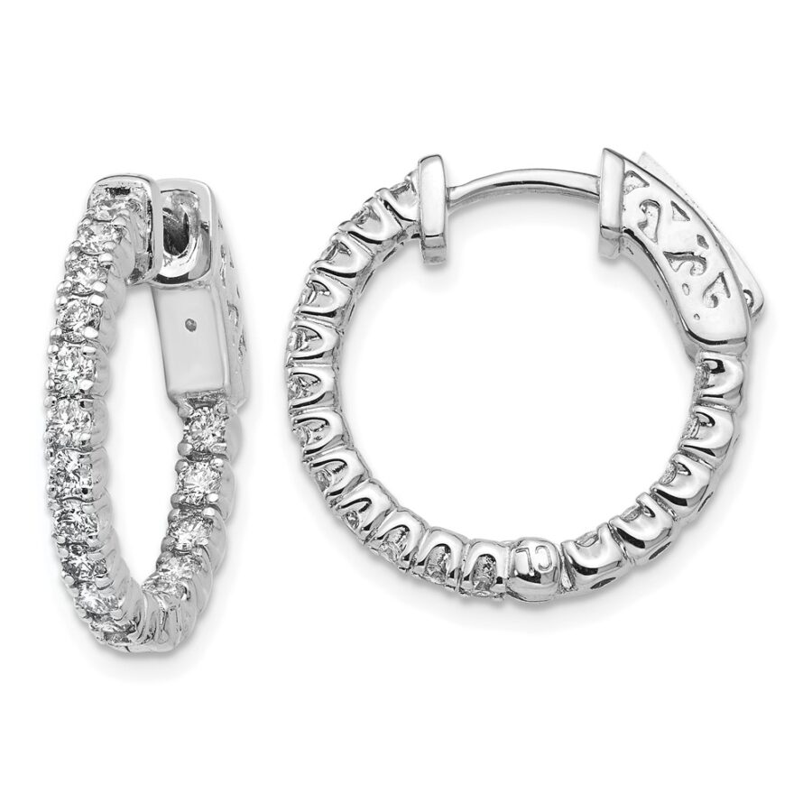 14kw True Origin Lab Grown VS/SI DEF  Diamond Hoop with Safety Clasp