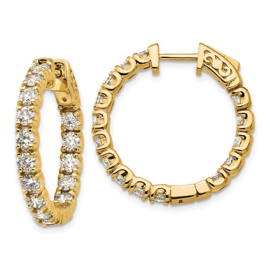 14ky True Origin Lab Grown VS/SI DEF  Diamond Hoop with Safety Clasp