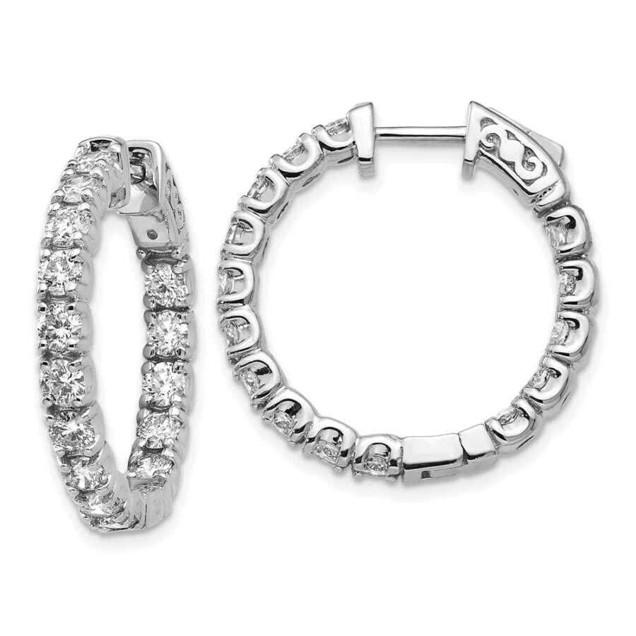 14kw True Origin Lab Grown VS/SI DEF  Diamond Hoop with Safety Clasp