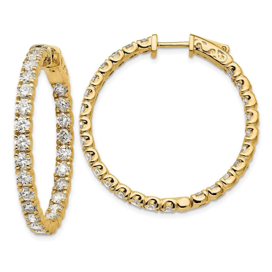 14ky True Origin Lab Grown VS/SI DEF  Diamond Hoop with Safety Clasp