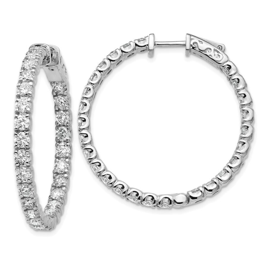 14kw True Origin Lab Grown VS/SI DEF  Diamond Hoop with Safety Clasp