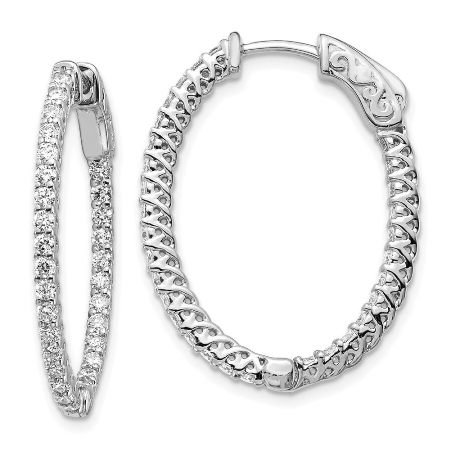 14kw True Origin Lab Grown VS/SI DEF   Diamond Hoop w/Safety Clasp