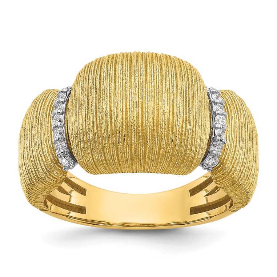 Herco 18K Two-tone Diamond Textured Ring