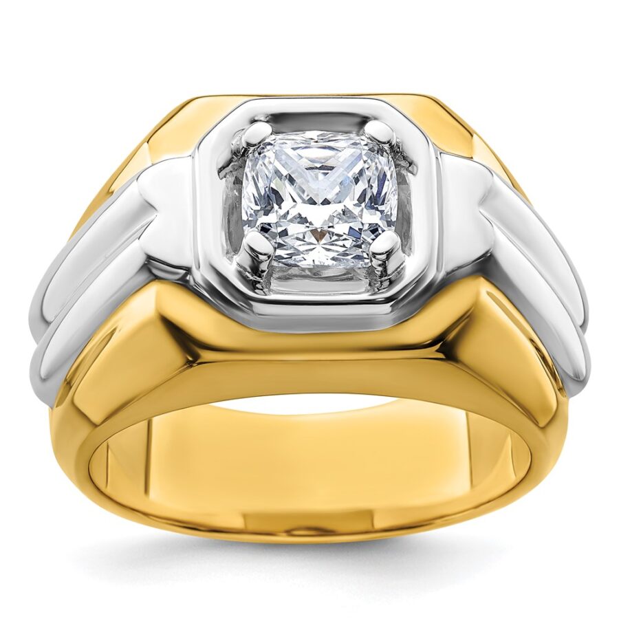 14k Two-tone IBGoodman Men's Polished Ring Mounting