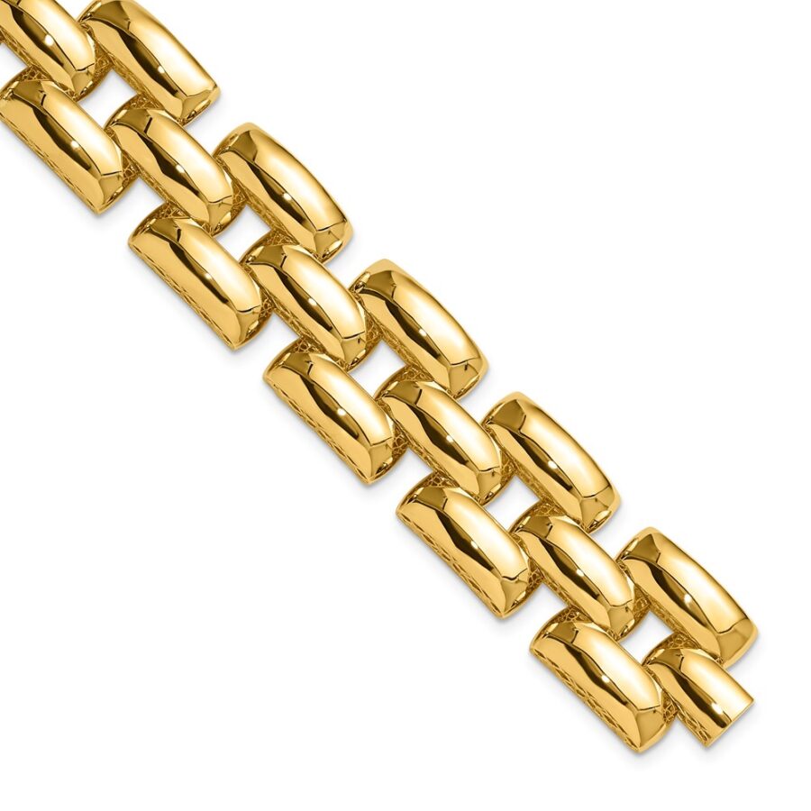 14K YG High Polished Fancy Panther Bracelet