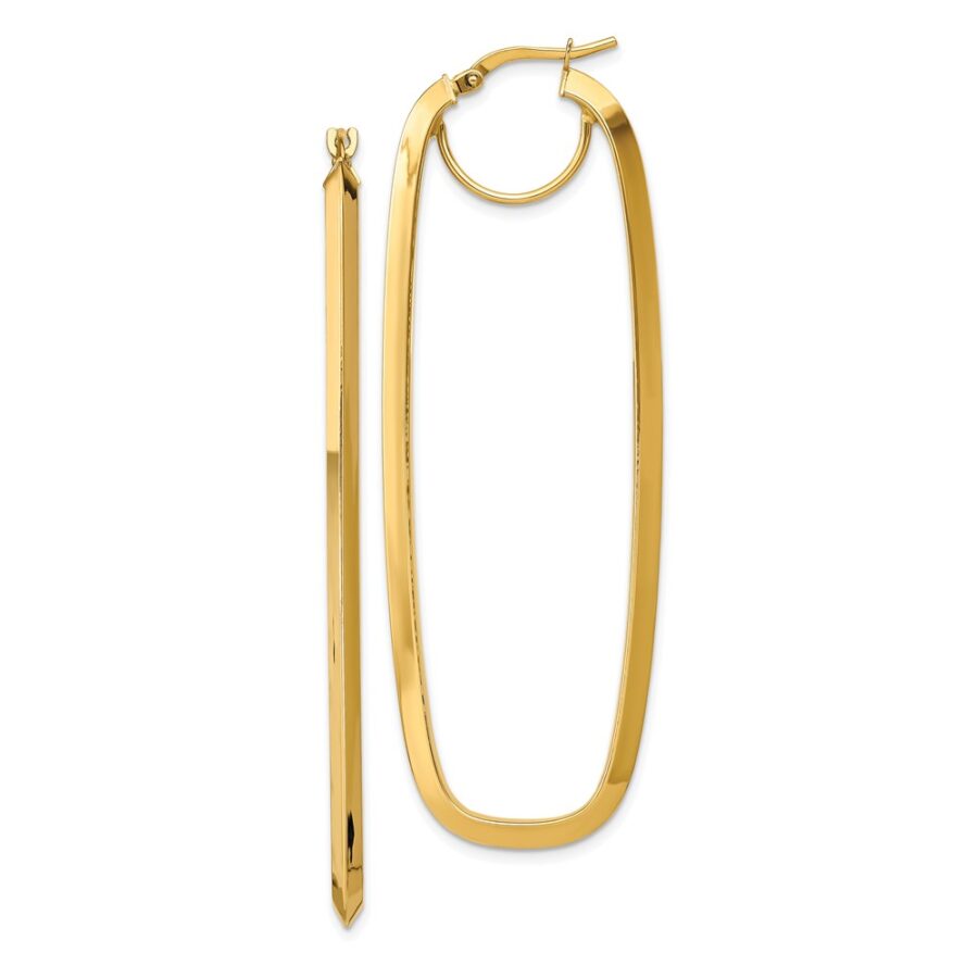 Leslie's 14K 2.5mm High Polished Oval Hoop Earrings
