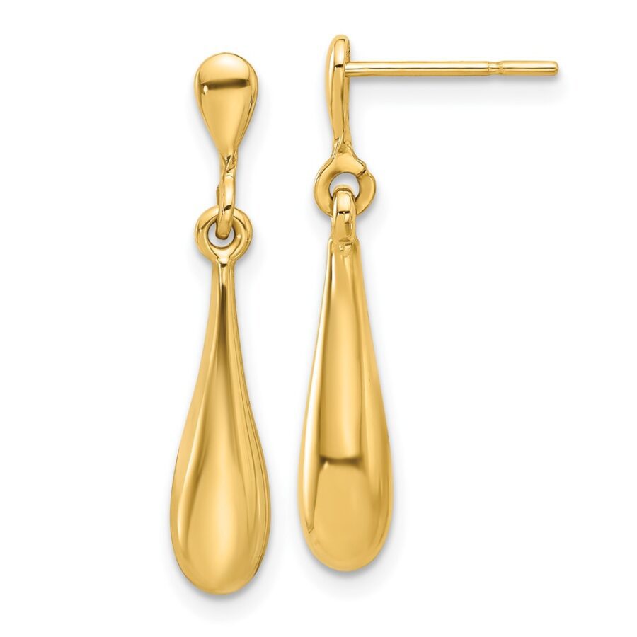 Leslie's 14K Polished Teardrop Post Dangle Earrings