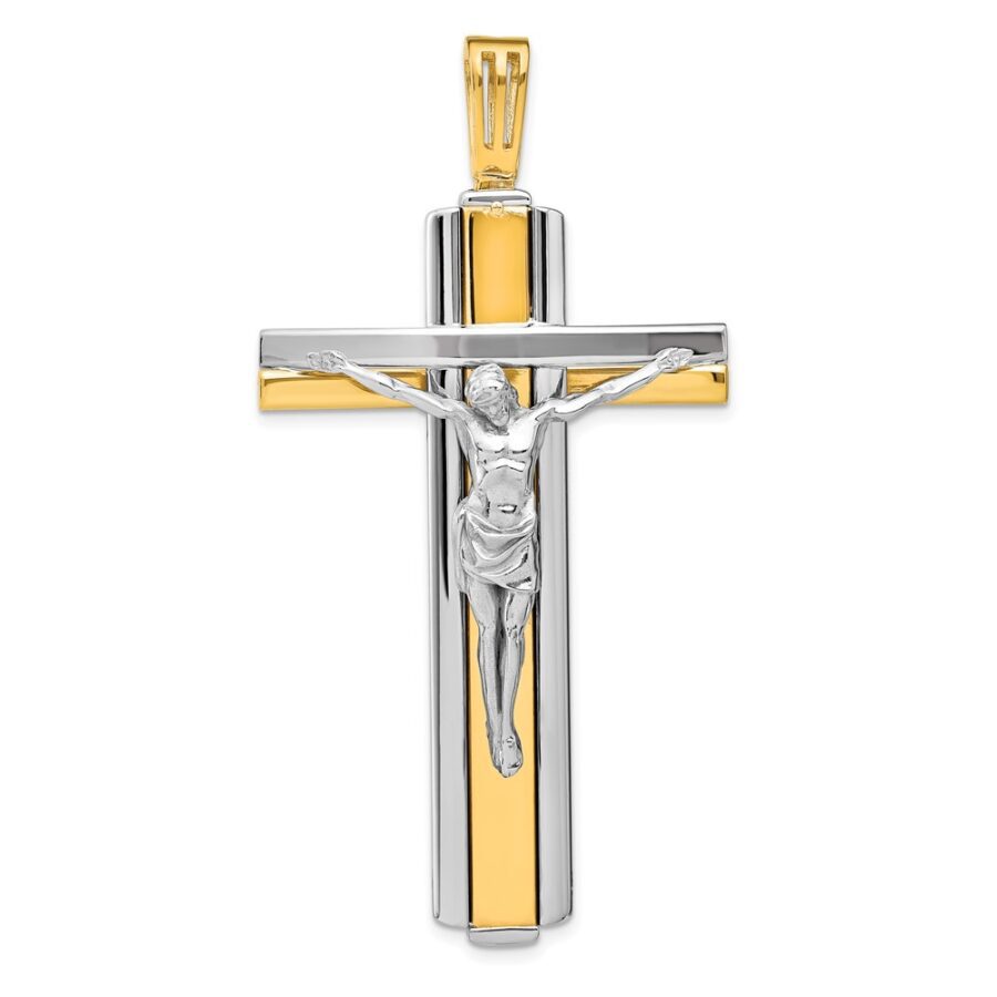 Leslie's 14k Two-tone Polished Crucifix Pendant