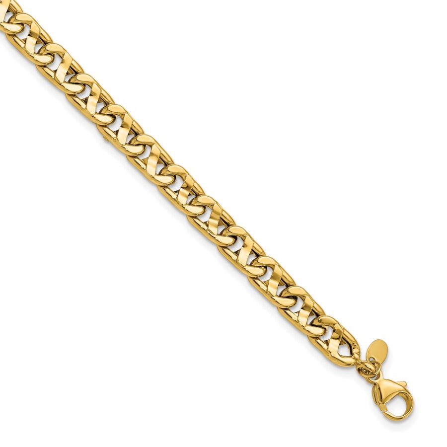 Leslie's 14k Men's Polished Anchor Bracelet