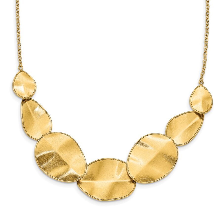 Leslie's 14k Polished Textured w/ 2in ext Necklace
