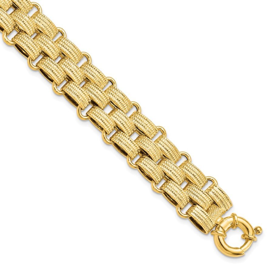 Leslie's 14K Polished Basket Weave Fancy Bracelet