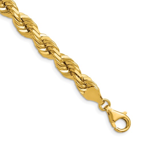 10K 7mm Diamond-Cut Rope Chain