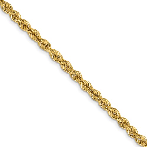 10k 3mm Solid Regular Rope Chain