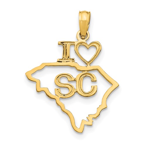 14k Solid South Carolina State Pendant