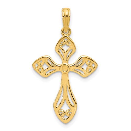 14k Fancy Cross Charm