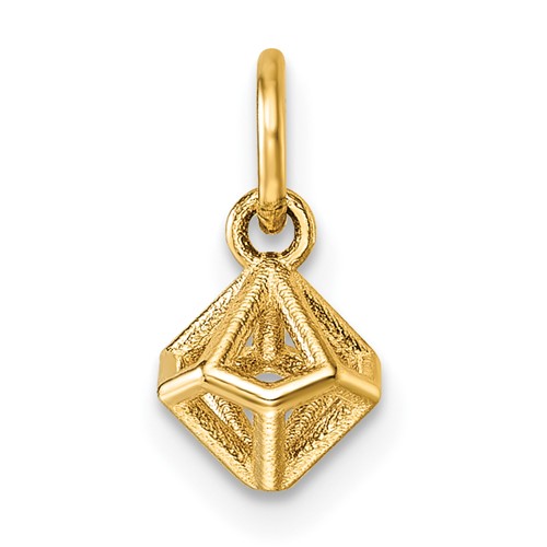 14K Polished Dodecahedron Shape Pendant