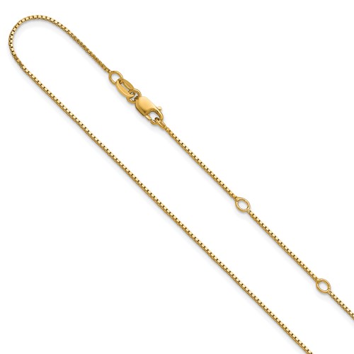 SS Gold-plated .85mm Box 1in+1in Adjustable Chain