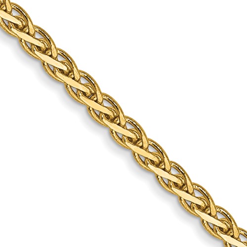 14K 24 inch 1.9mm Flat Wheat with Lobster Clasp Chain