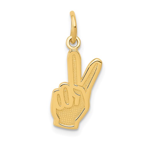 14k Peace Sign Hand Charm