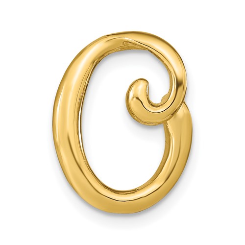 14K Polished Letter O Initial Slide