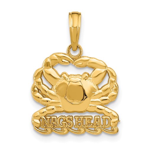 14K Polished NAGS HEAD Under Crab Charm