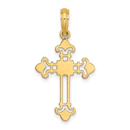 14K Budded Cross Charm